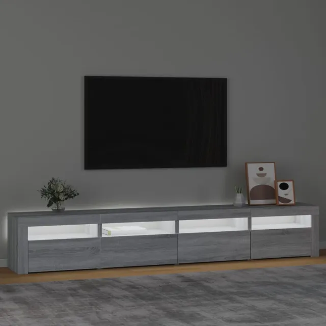 Meuble TV avec lumières LED Sonoma gris 240x35x40 cm