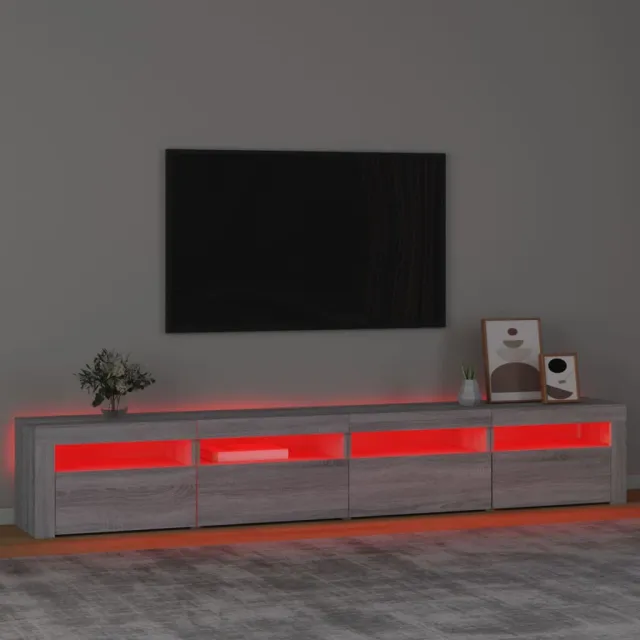 Meuble TV avec lumières LED Sonoma gris 240x35x40 cm