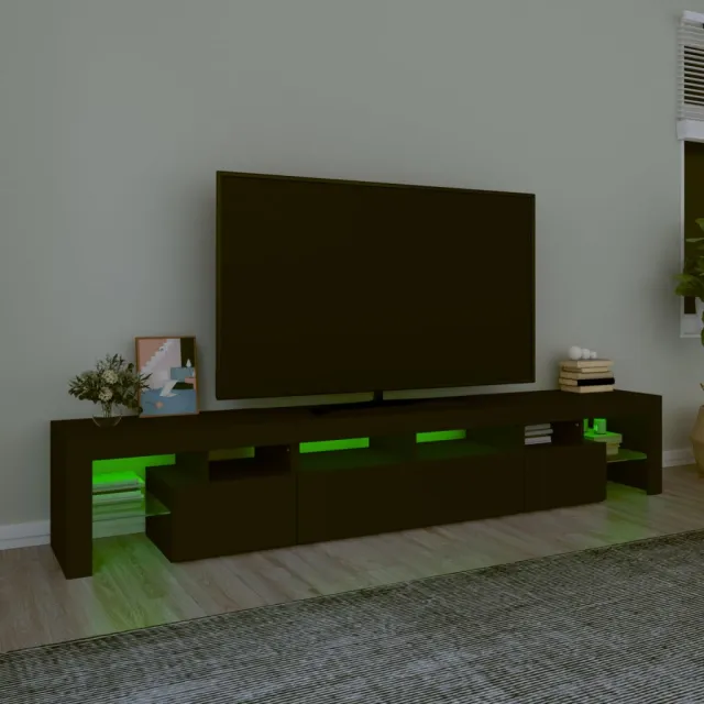 Meuble TV avec lumières LED Noir 230x36,5x40 cm