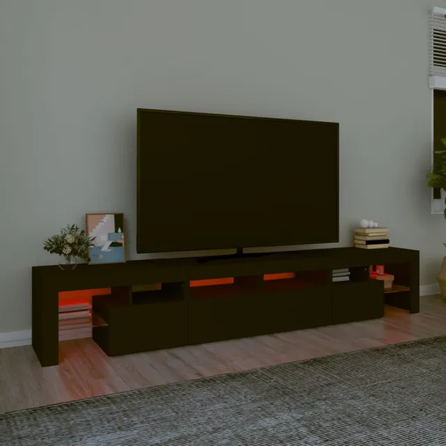 Meuble TV avec lumières LED Noir 230x36,5x40 cm