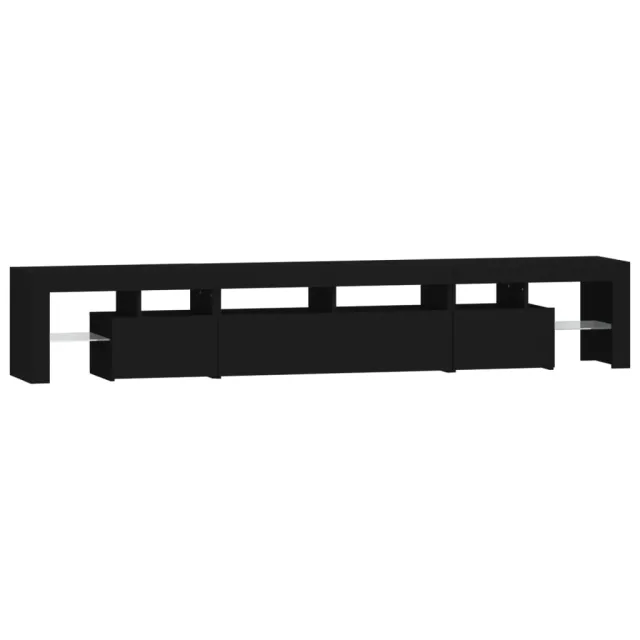 Meuble TV avec lumières LED Noir 230x36,5x40 cm