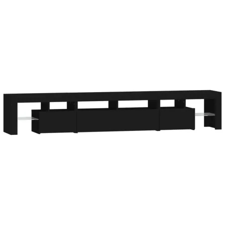 Meuble TV avec lumières LED Noir 230x36,5x40 cm