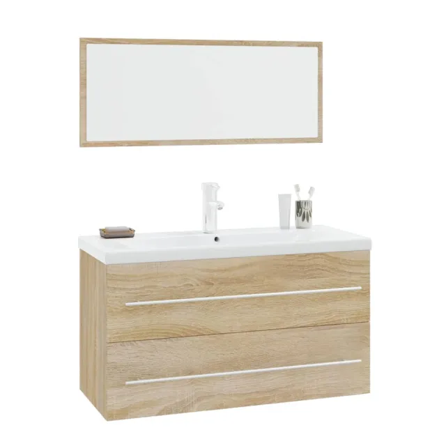 Ensemble de meubles de salle de bain 3 pcs Chêne sonoma