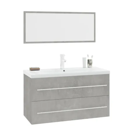 Ensemble de meubles de salle de bain 3 pcs Gris béton