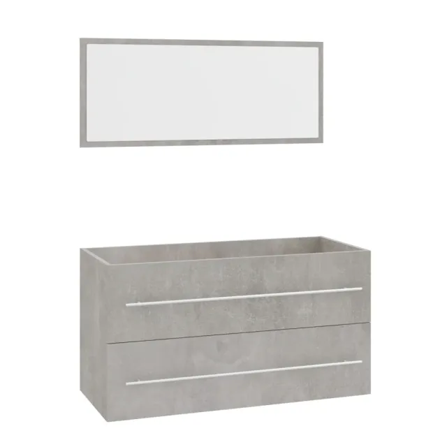 Ensemble de meubles de salle de bain 3 pcs Gris béton
