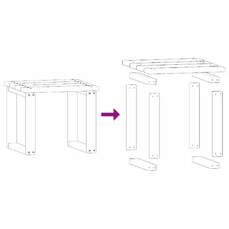 Chaise longue de jardin avec table Bois de pin imprégné