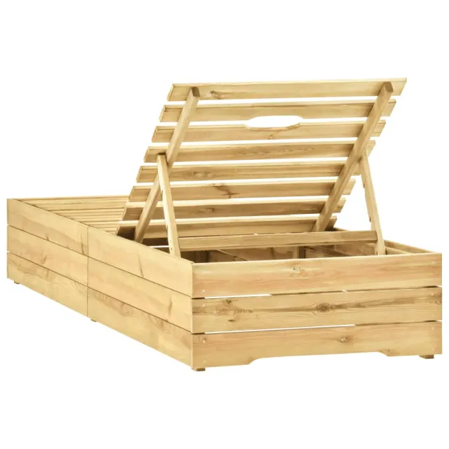 Chaise longue Bois de pin imprégné de vert