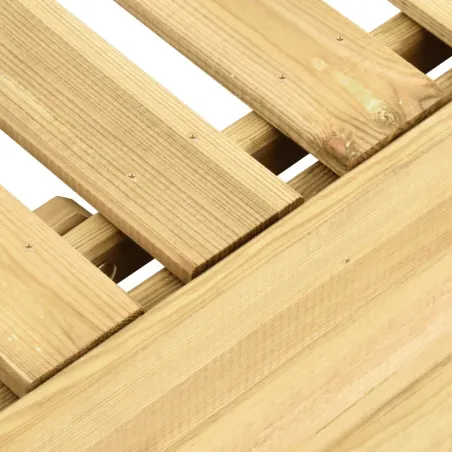 Chaise longue avec table Bois de pin imprégné de vert