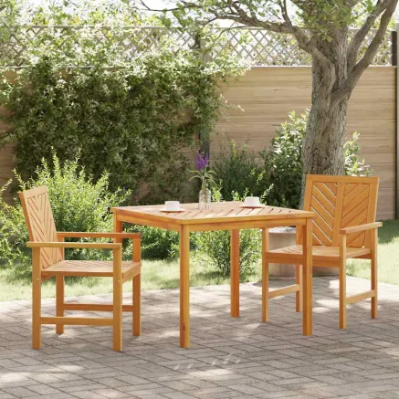 Ensemble de salle à manger pour jardin 3 pcs Marron