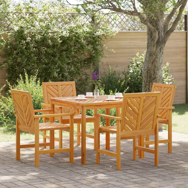 Ensemble de salle à manger pour jardin 5 pcs Marron