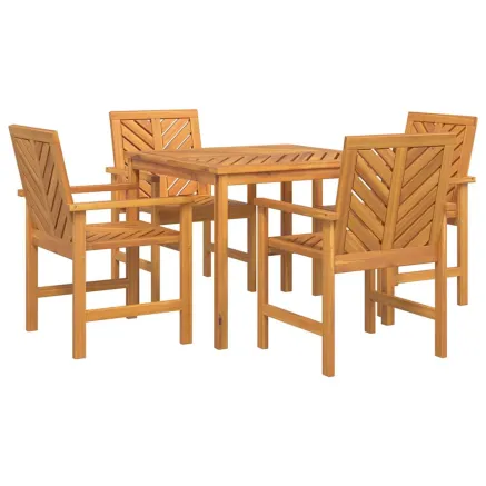 Ensemble de salle à manger pour jardin 5 pcs Marron 2