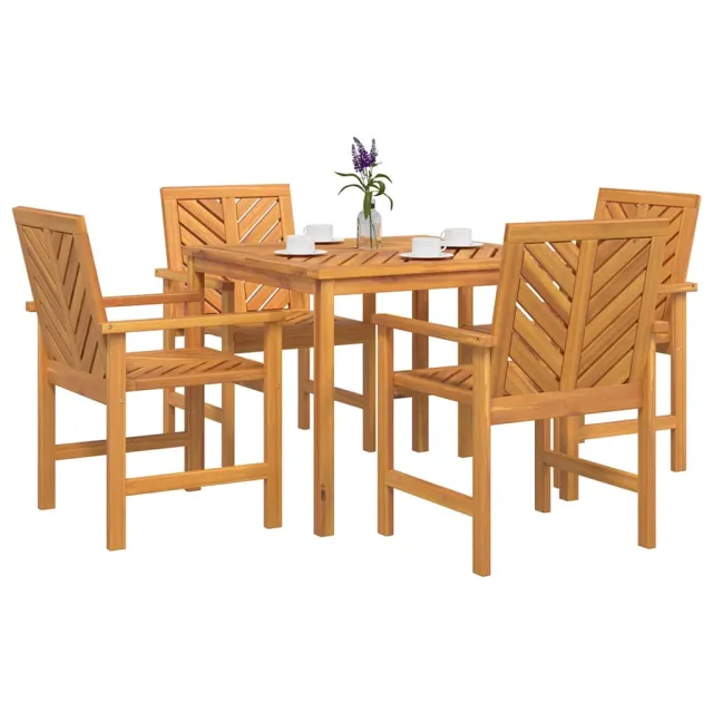 Ensemble de salle à manger pour jardin 5 pcs Marron