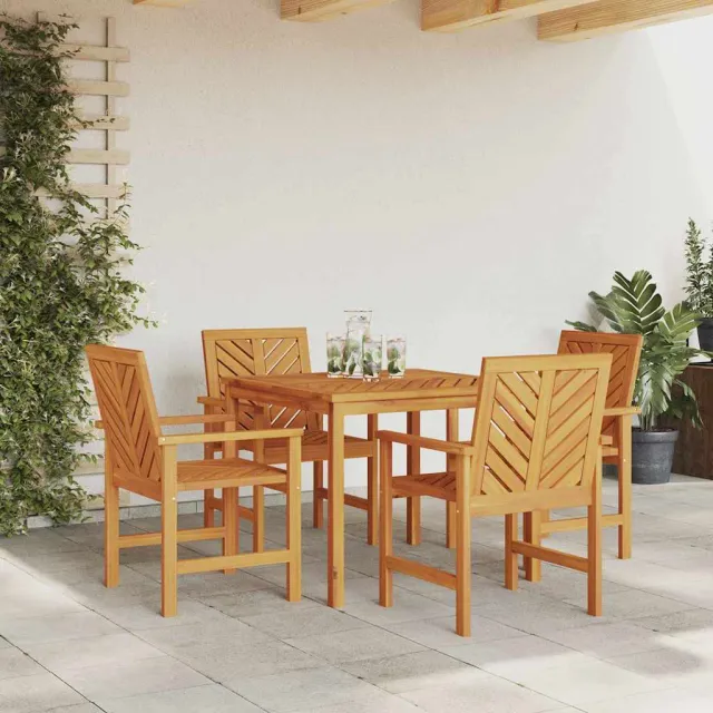 Ensemble de salle à manger pour jardin 5 pcs Marron
