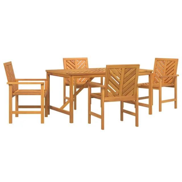 Ensemble de salle à manger pour jardin 5 pcs Marron