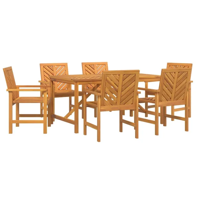 Ensemble de salle à manger pour jardin 7 pcs Marron