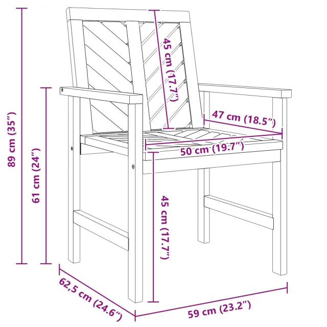 Ensemble de salle à manger pour jardin 7 pcs Marron