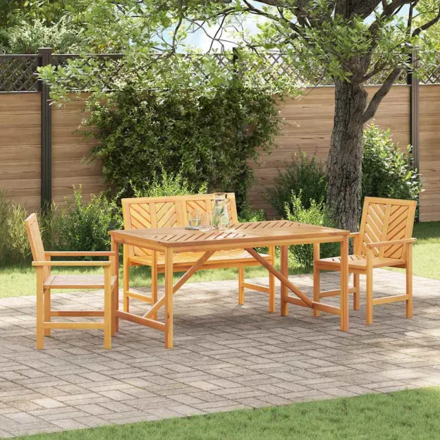 Ensemble de salle à manger pour jardin 4 pcs Marron
