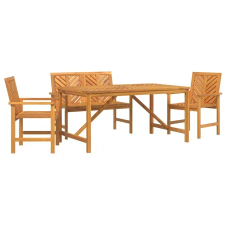 Ensemble de salle à manger pour jardin 4 pcs Marron