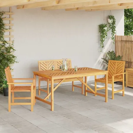 Ensemble de salle à manger pour jardin 4 pcs Marron