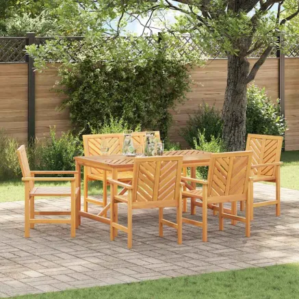 Ensemble de salle à manger pour jardin 6 pcs Marron