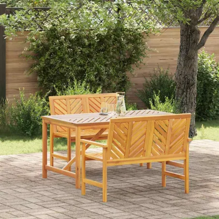 Ensemble de salle à manger pour jardin 3 pcs Marron