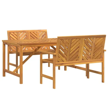 Ensemble de salle à manger pour jardin 3 pcs Marron