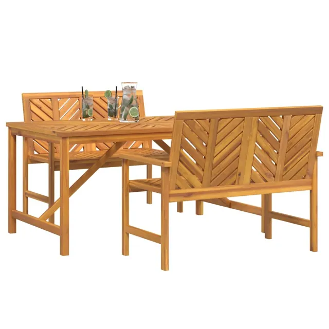 Ensemble de salle à manger pour jardin 3 pcs Marron