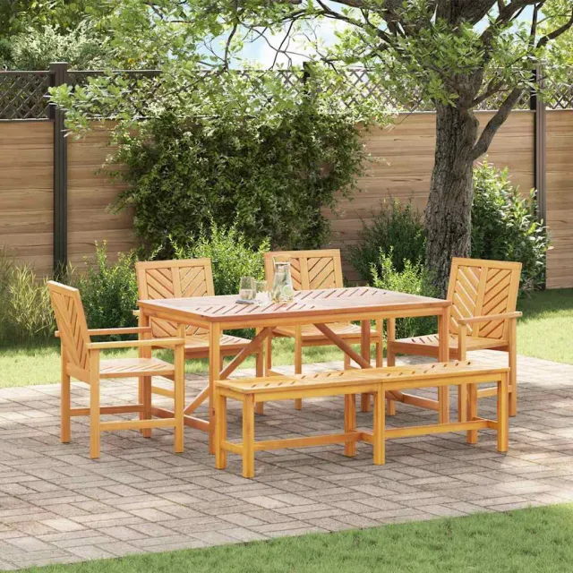 Ensemble de salle à manger pour jardin 6 pcs Marron