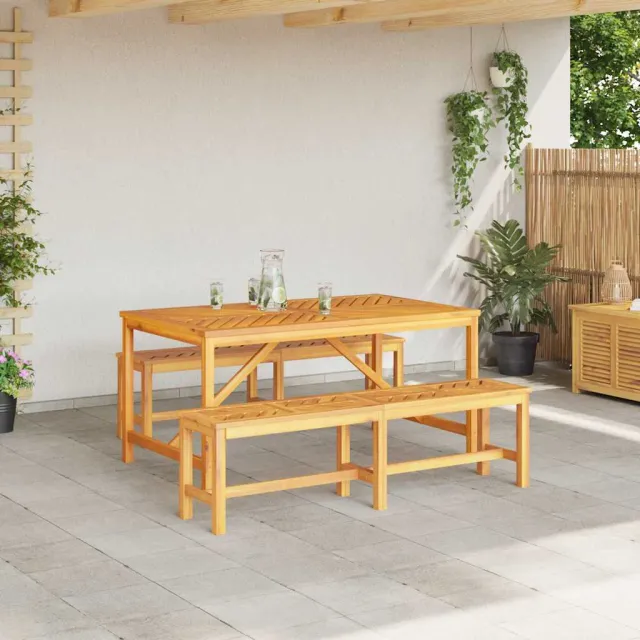 Ensemble de salle à manger pour jardin 3 pcs Marron