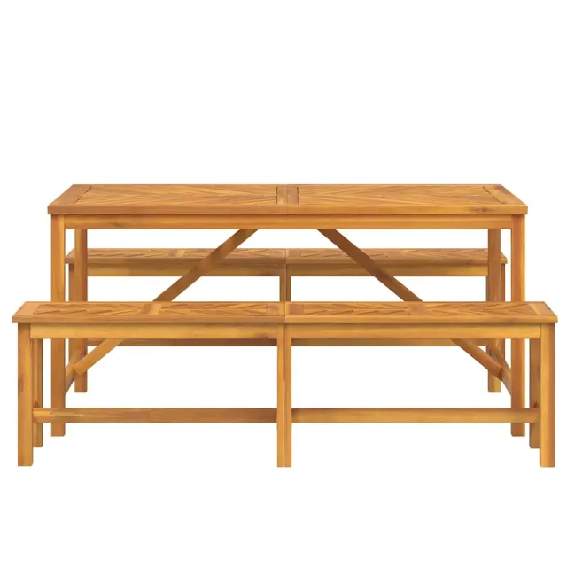 Ensemble de salle à manger pour jardin 3 pcs Marron