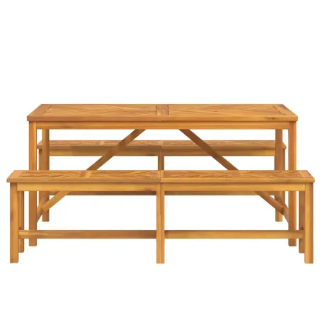Ensemble de salle à manger pour jardin 3 pcs Marron