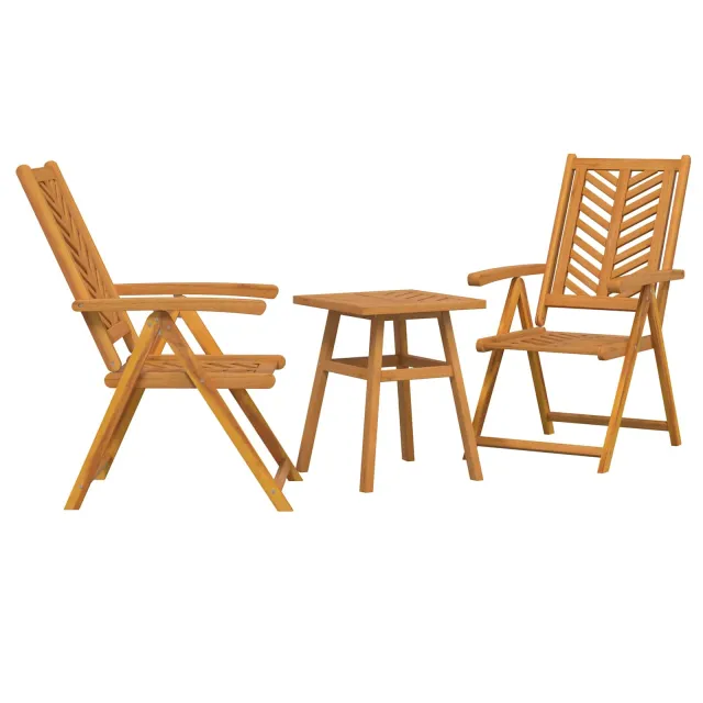 Ensemble de salle à manger pour jardin 3 pcs Marron