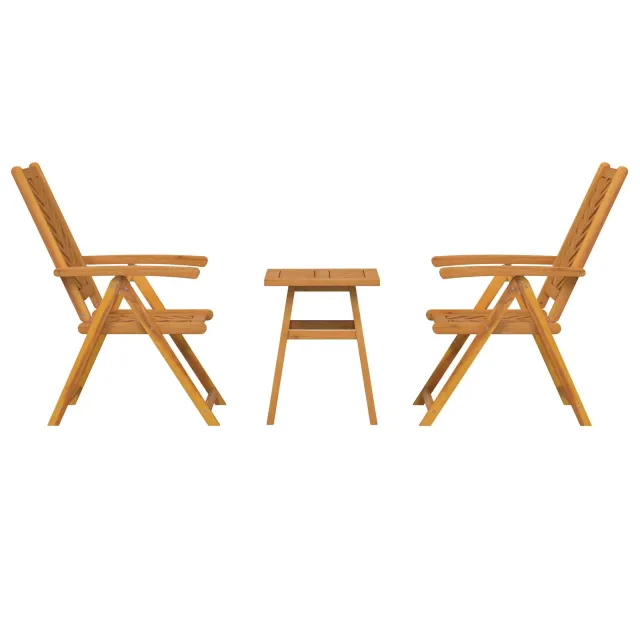 Ensemble de salle à manger pour jardin 3 pcs Marron
