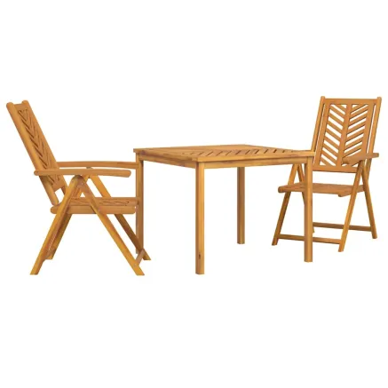Ensemble de salle à manger pour jardin 3 pcs Marron 2