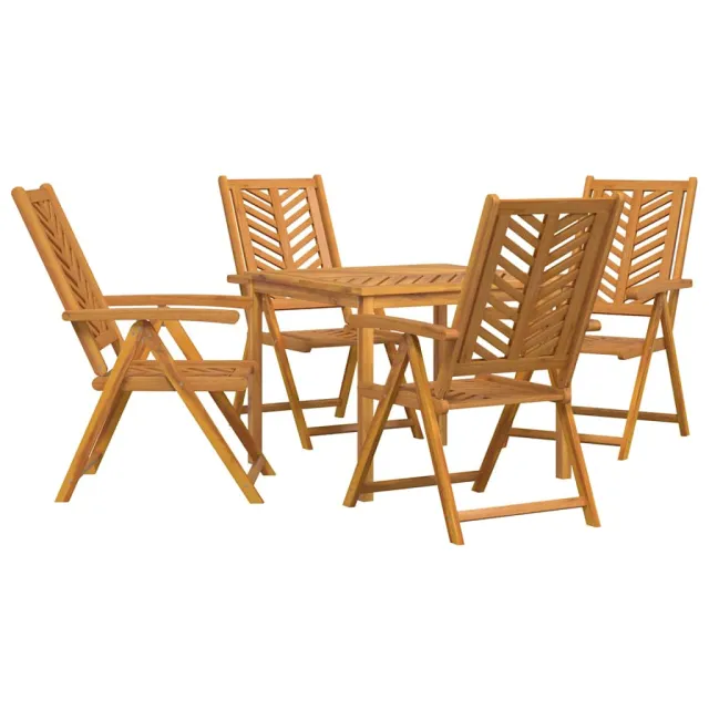 Ensemble de salle à manger pour jardin 5 pcs Marron