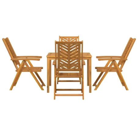 Ensemble de salle à manger pour jardin 5 pcs Marron