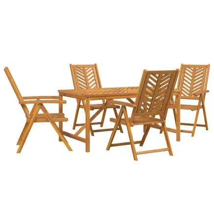 Ensemble de salle à manger pour jardin 5 pcs Marron 2