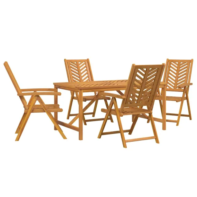 Ensemble de salle à manger pour jardin 5 pcs Marron