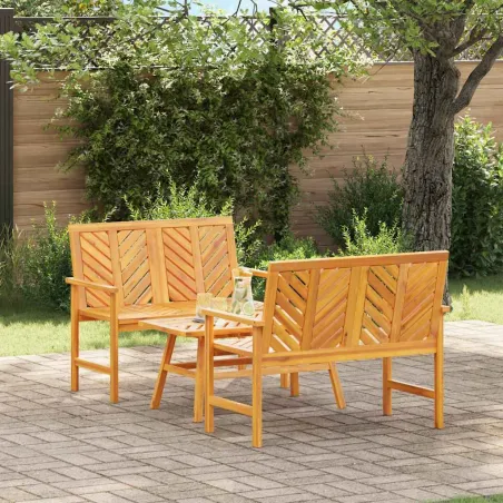 Ensemble de salon de jardin 3 pcs Marron Bois d'Acacia Massif