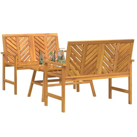 Ensemble de salon de jardin 3 pcs Marron Bois d'Acacia Massif
