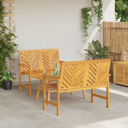 Ensemble de salon de jardin 3 pcs Marron Bois d'Acacia Massif