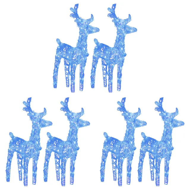 Rennes de Noël 6 pcs 240 LED Bleu Acrylique
