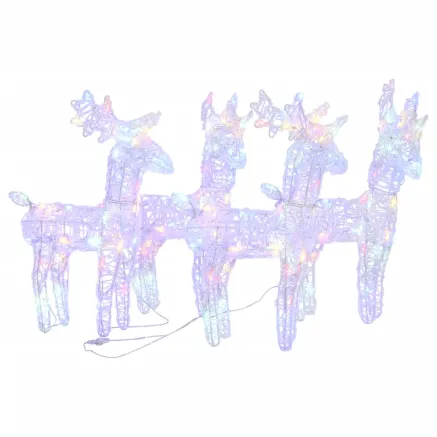 Rennes de Noël 4 pcs 160 LED Multicolore Acrylique 2