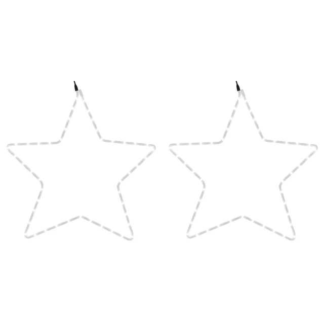 Figures d'étoiles de Noël avec 48 LED 2 pcs Blanc chaud 56 cm