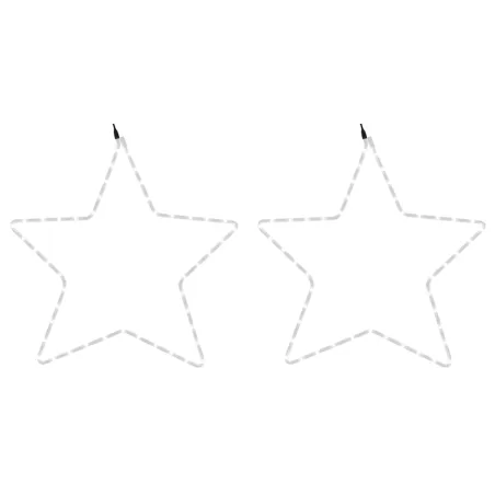Figures d'étoiles de Noël avec 48 LED 2 pcs Blanc chaud 56 cm