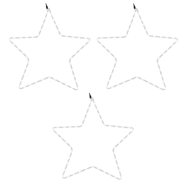 Figures d'étoiles de Noël avec 48 LED 3 pcs Blanc chaud 56 cm