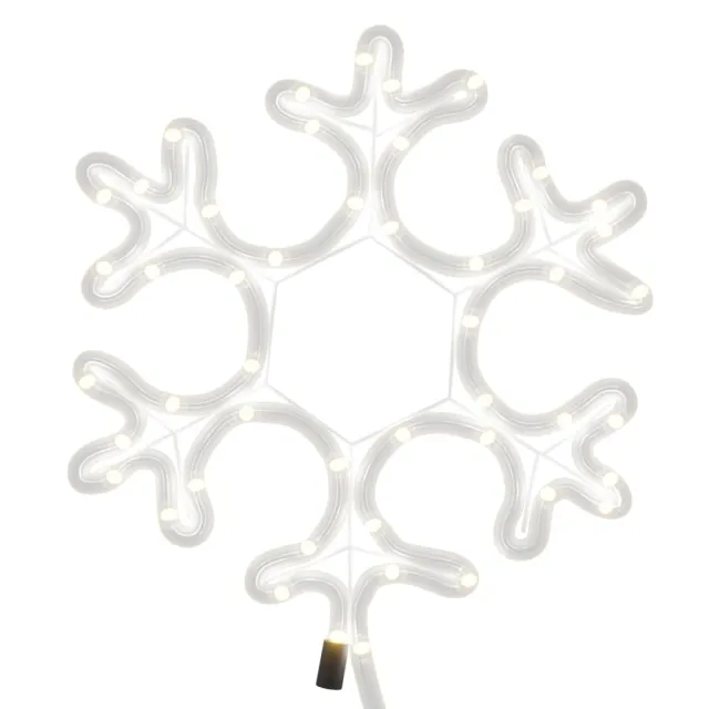 Flocon de neige de Noël avec LED 2 pcs Blanc chaud 27x27 cm