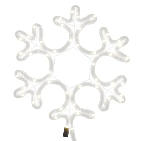 Flocon de neige de Noël avec LED 2 pcs Blanc chaud 27x27 cm