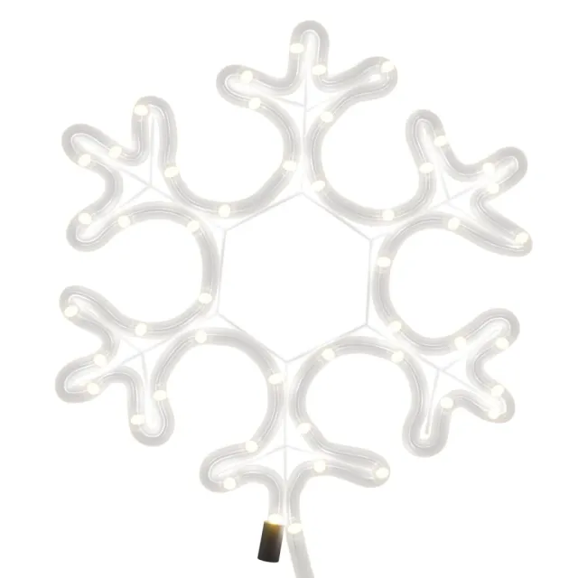 Flocons de neige de Noël avec LED 3 pcs Blanc chaud 27x27 cm