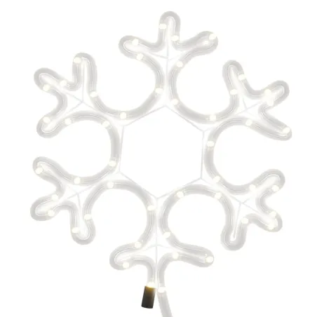 Flocons de neige de Noël avec LED 3 pcs Blanc chaud 27x27 cm